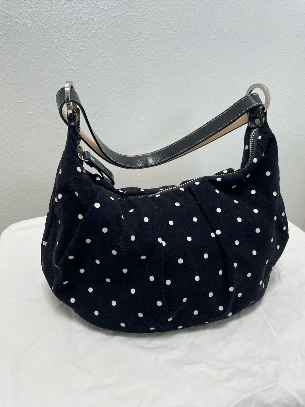 Kate Spade Polka Dot Velvet Hobo Shoulder Bag